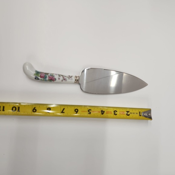 House of Prill Indian Tree Cake Server Set White Porcelain Vintage - Picture 6 of 8